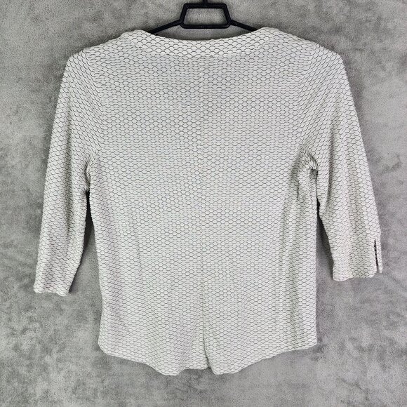 Women's Dana Buchman Top BlouseV Neck 3/4 Sleeve Geometric Pattern Size XL - Picture 8 of 11